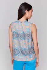 Charlie B Sleeveless Ruffle Collar Top