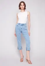 Charlie B Cropped Jeans with Embroidered Cuff