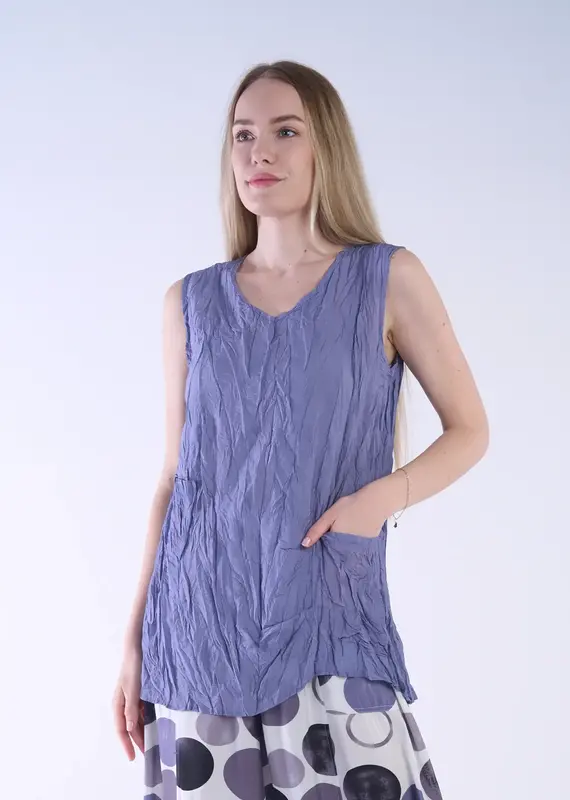 Shana Apparel V-Neck Solid Crush Top