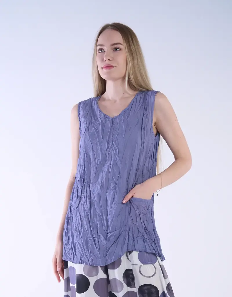 Shana Apparel V-Neck Solid Crush Top