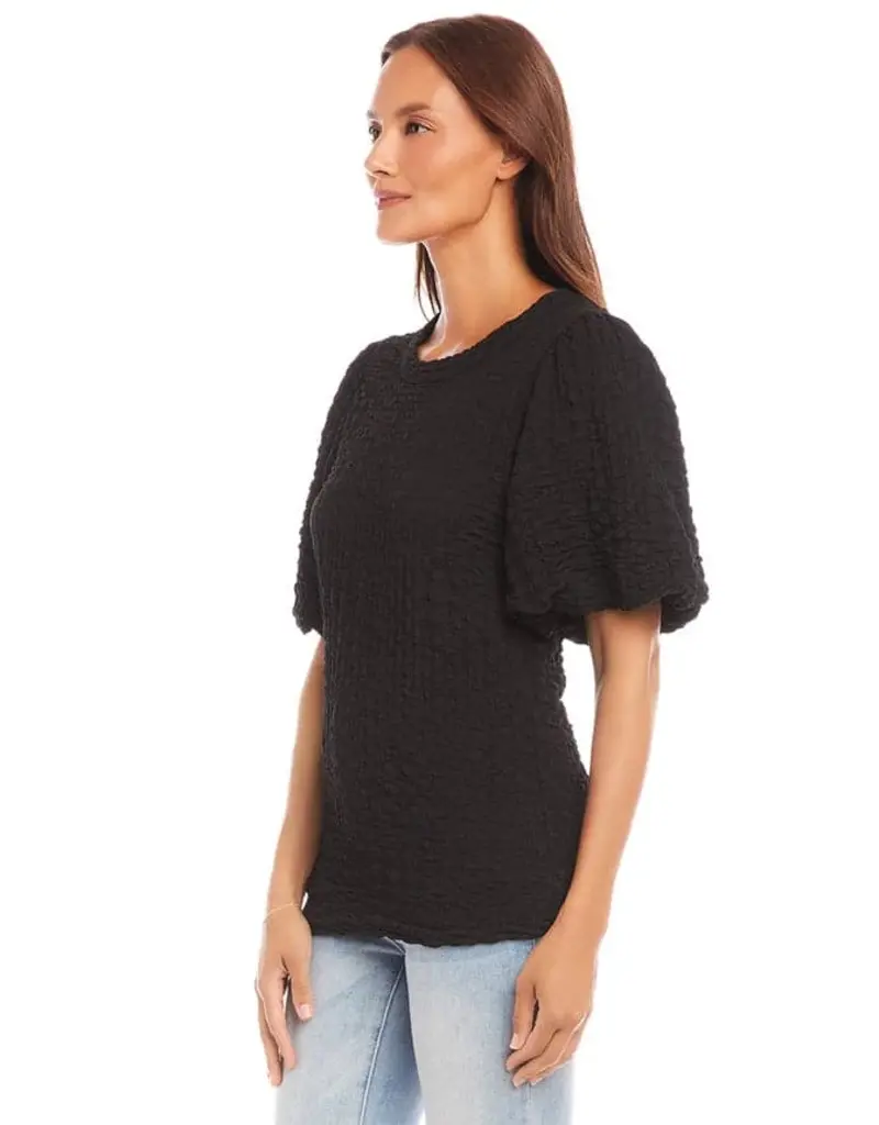 Karen Kane Puff Sleeve Textured Top