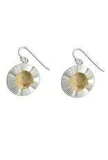 Mark Steel Sunflower Dangle Earrings