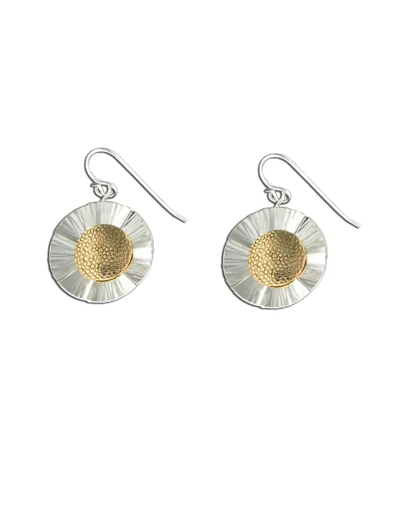 Mark Steel Sunflower Dangle Earrings