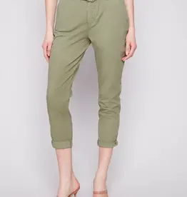 Charlie B Slim Fit Pants with Belt