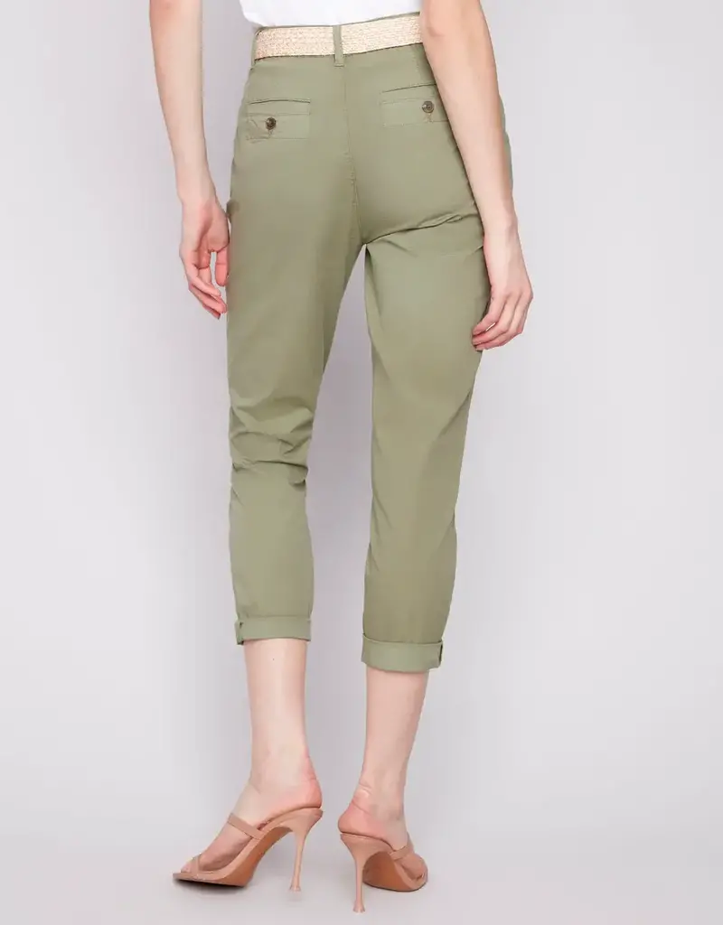 Charlie B Slim Fit Pants with Belt