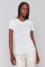 Charlie B Embroidered Cotton V-Neck Tee