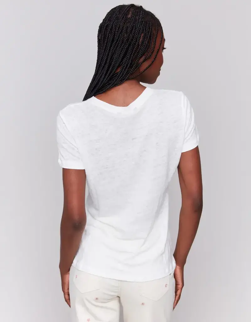 Charlie B Embroidered Cotton V-Neck Tee