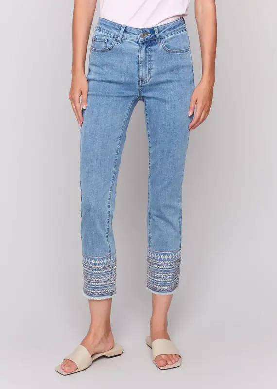 Charlie B Embroidered Hem Jeans