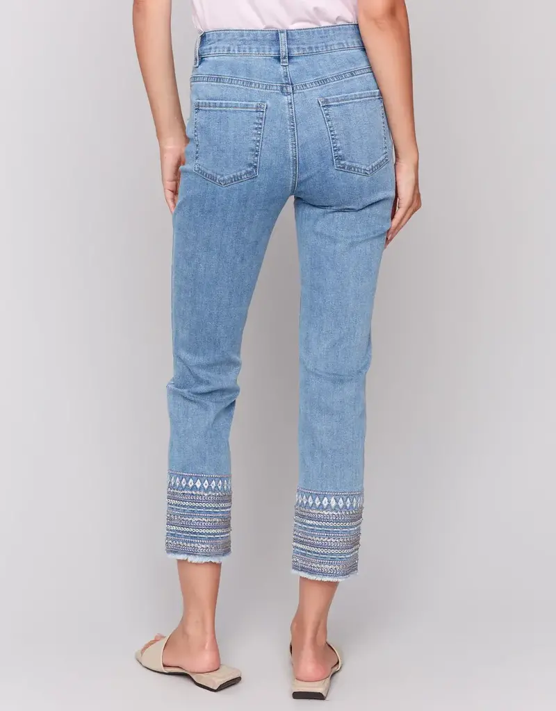 Charlie B Embroidered Hem Jeans