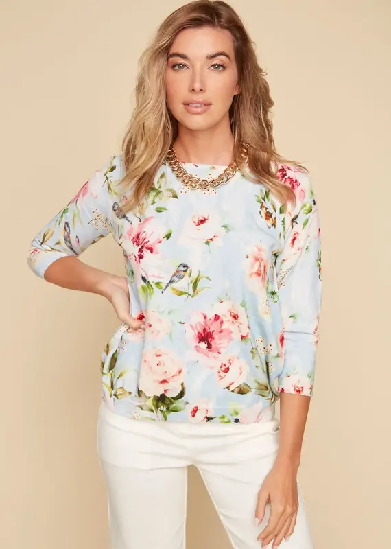 Renuar Floral Knit Sweater
