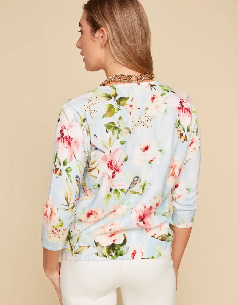 Renuar Floral Knit Sweater