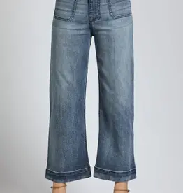 APNY Cropped Wide Leg Pants with Patch Pockets