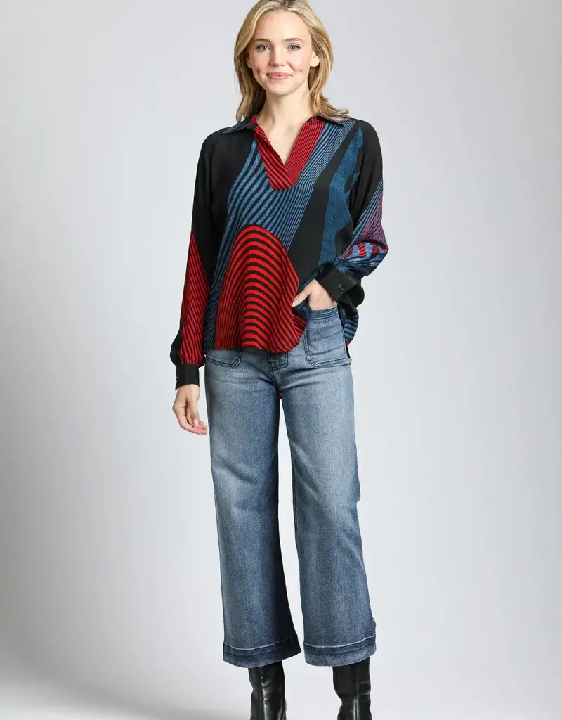 APNY Cropped Wide Leg Pants with Patch Pockets