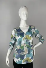 Nally & Millie V-Neck Button Front Top