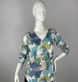 Nally & Millie V-Neck Button Front Top