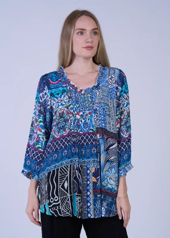 Shana Apparel Ruched Tunic Top