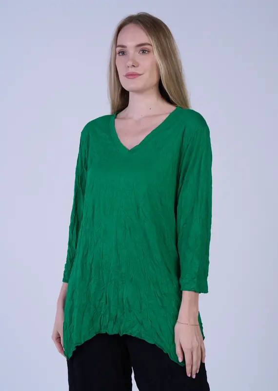 Shana Apparel V-Neck Crinkle Top