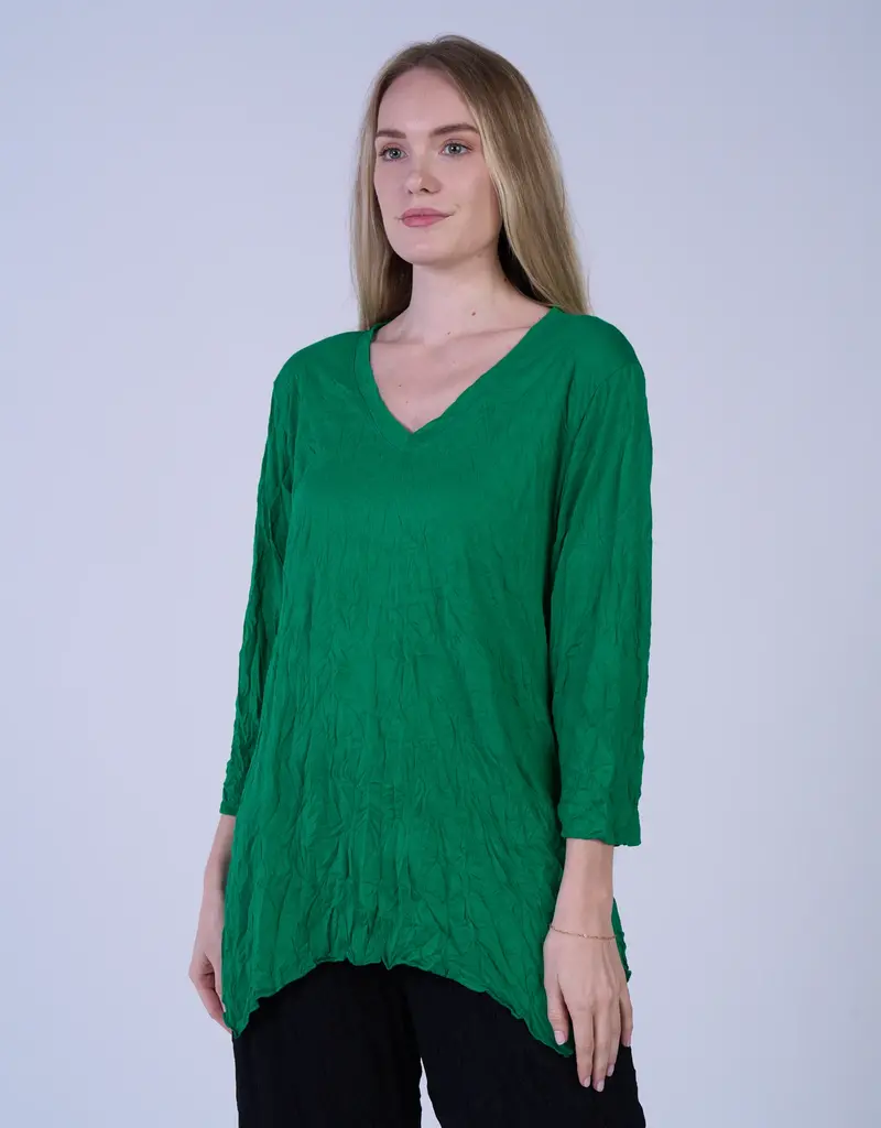 Shana Apparel V-Neck Crinkle Top