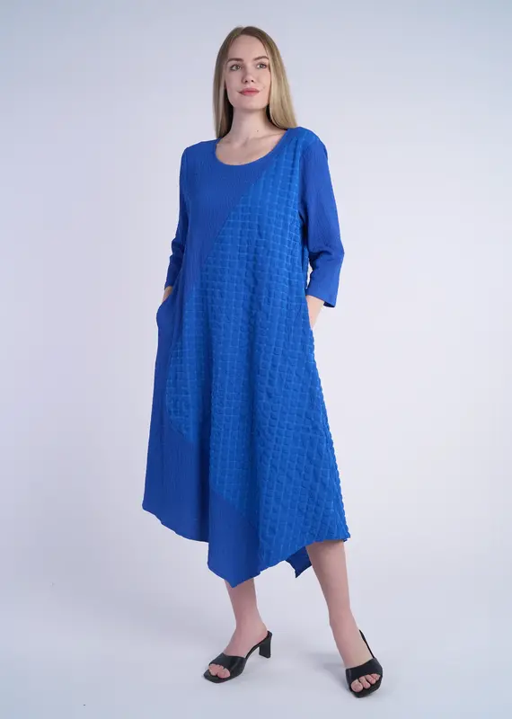 Shana Apparel Mixed Media Puff Dress