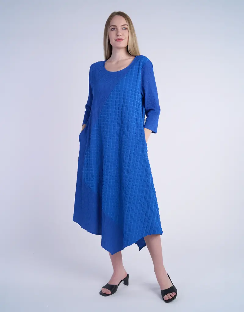 Shana Apparel Mixed Media Puff Dress