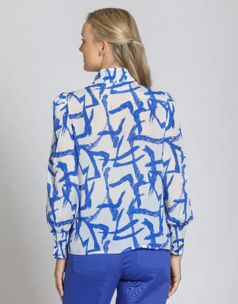 APNY Puff Sleeve Blouse With Ruched Detail