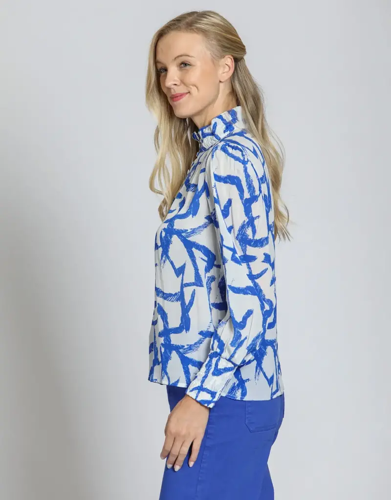APNY Puff Sleeve Blouse With Ruched Detail