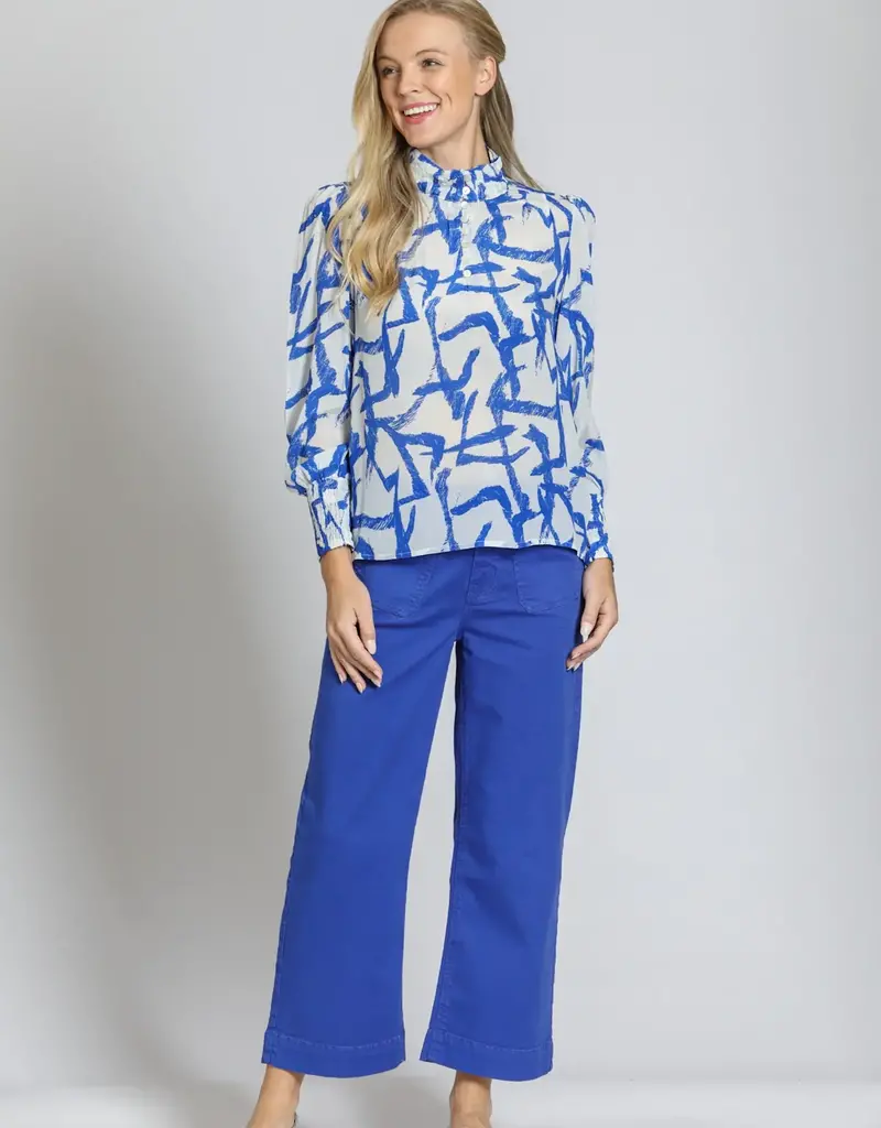 APNY Puff Sleeve Blouse With Ruched Detail
