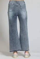 APNY Silver Chevron Wide Leg Crop Jeans