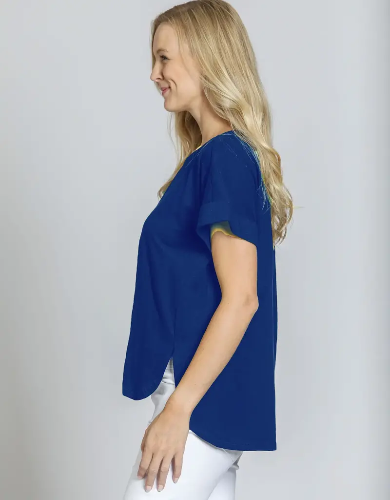 APNY Roll-Up Tee With High Low Hem
