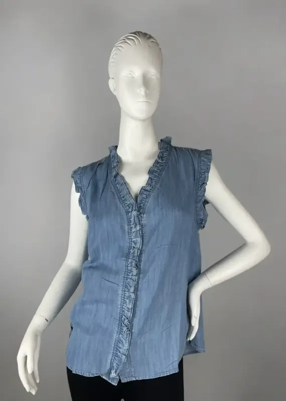 Toofan Ruffle Trim Sleeveless Top