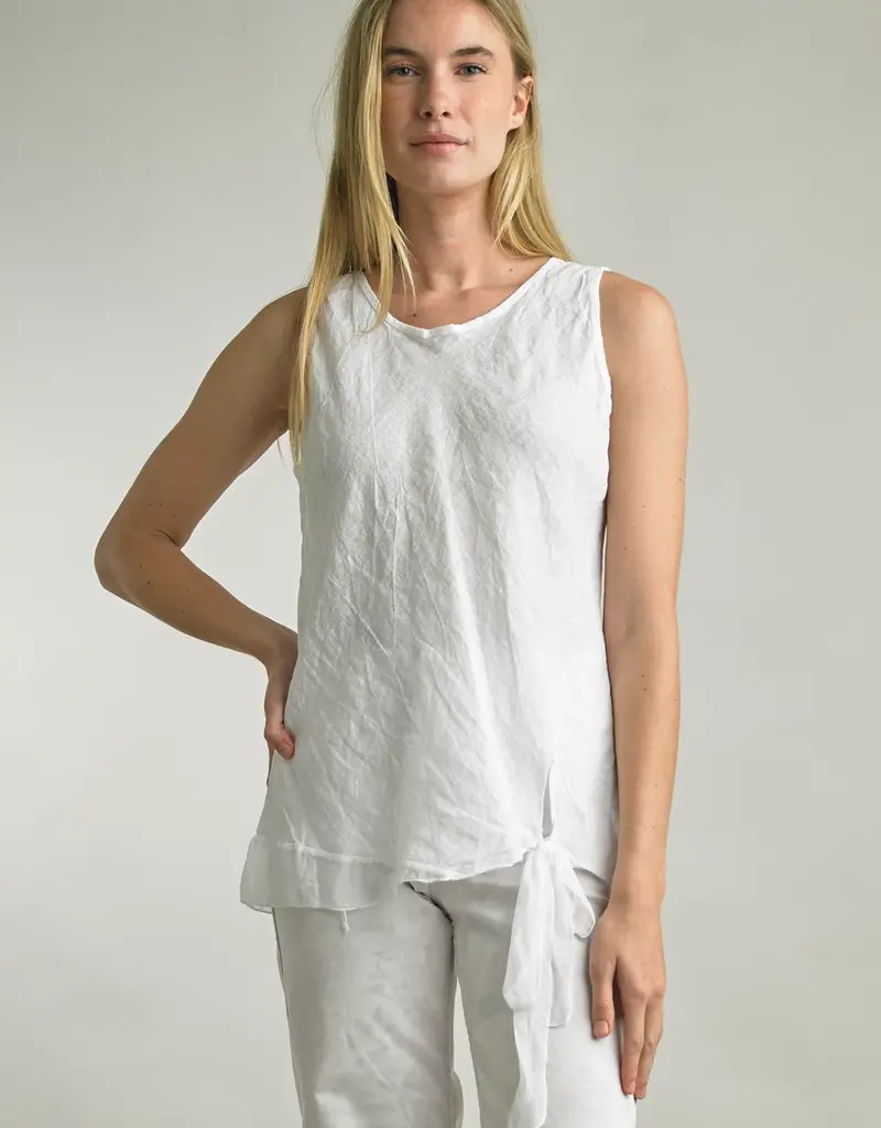 Tempo Paris Bias Linen Top