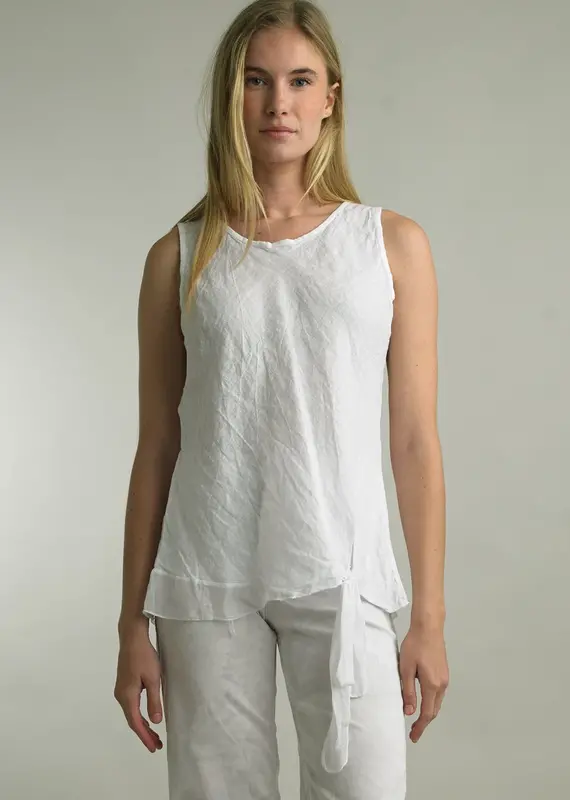 Tempo Paris Bias Linen Top