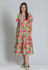 APNY Tiered Puff Sleeve Shirt Dress