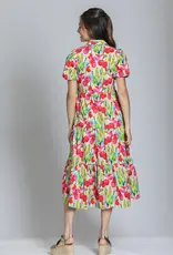 APNY Tiered Puff Sleeve Shirt Dress