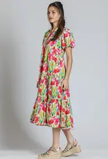 APNY Tiered Puff Sleeve Shirt Dress