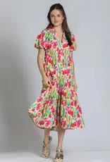 APNY Tiered Puff Sleeve Shirt Dress