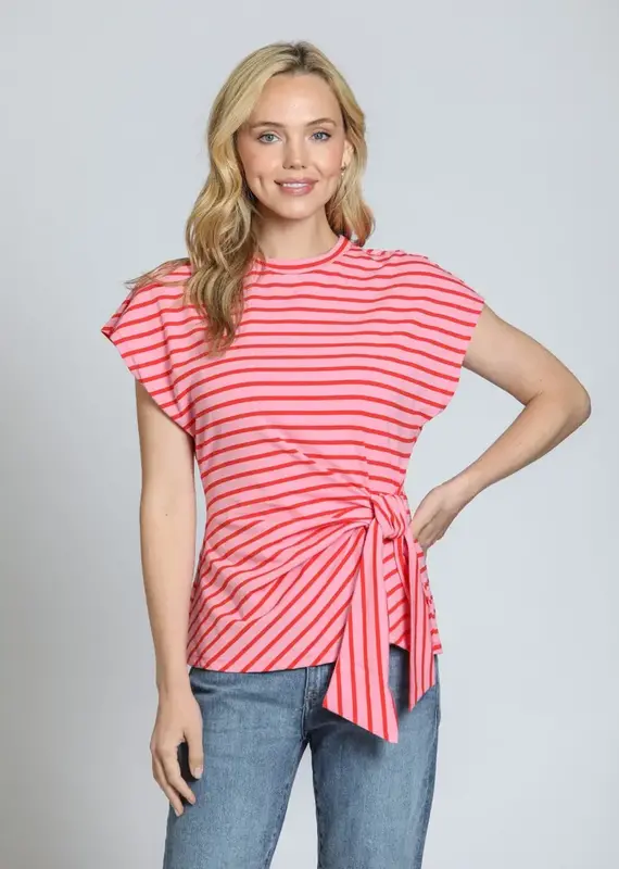 APNY Striped Cinched Waist Tee