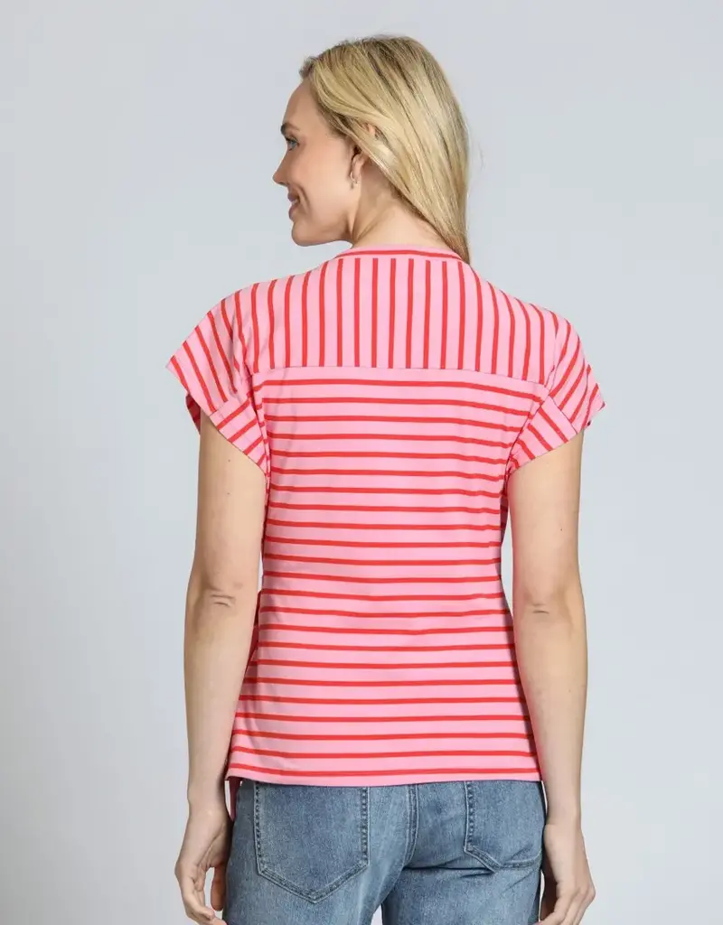 APNY Striped Cinched Waist Tee