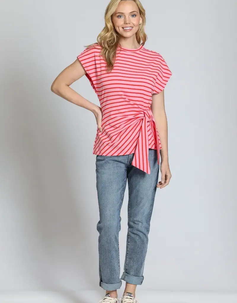 APNY Striped Cinched Waist Tee