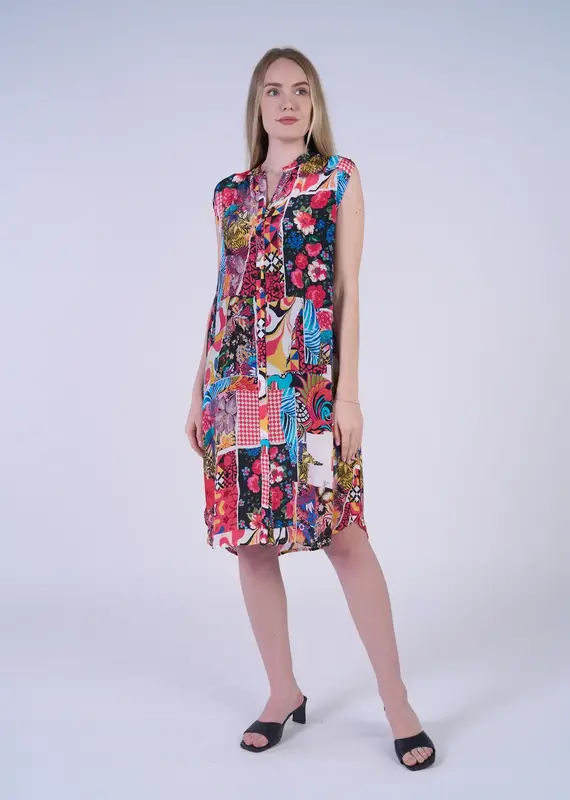 Shana Apparel Button-Down Sleeveless Dress