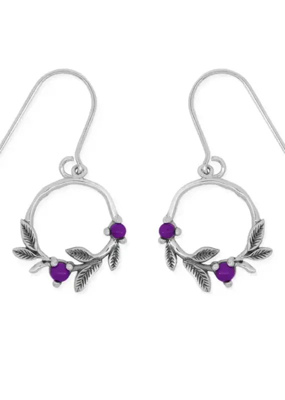 Boma Leaf Dangle Earrings with Stone