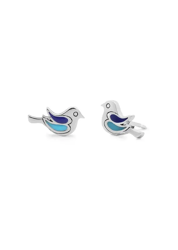 Boma Bird Stud Earrings with Stone