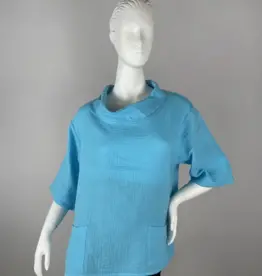Toofan Cotton Gauze Cowl Neck Top