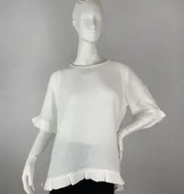 Toofan Ruffle Trim Button Back Top