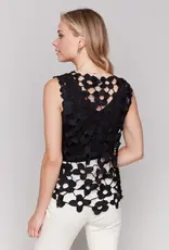 Charlie B Floral Crochet Sleeveless Top
