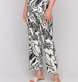 Charlie B Printed Linen Blend Cropped Pants