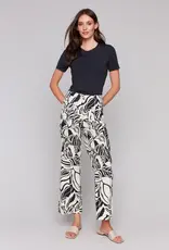 Charlie B Printed Linen Blend Cropped Pants