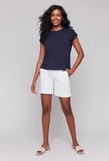 Charlie B Lace Shoulder Trim Tee
