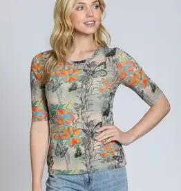 APNY Mesh Print Top