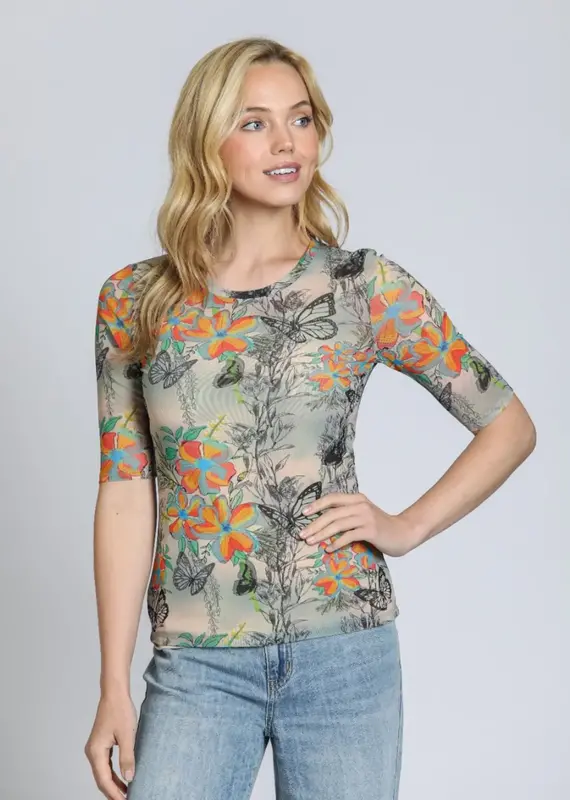 APNY Mesh Print Top